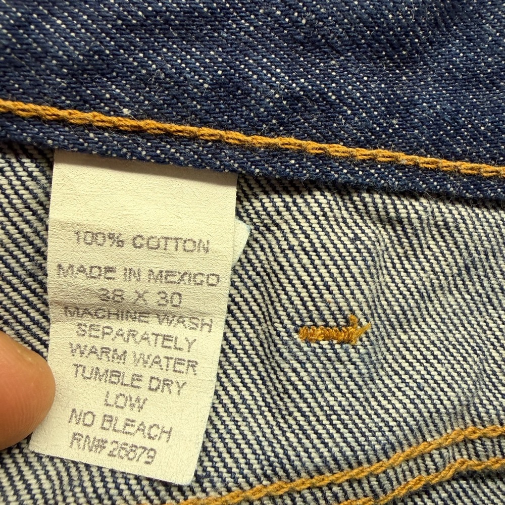 Vintage Perry Ellis Jeans Men's 38x30 Blue Cotton Denim Straight Baggy Workwear - Picture 4 of 10